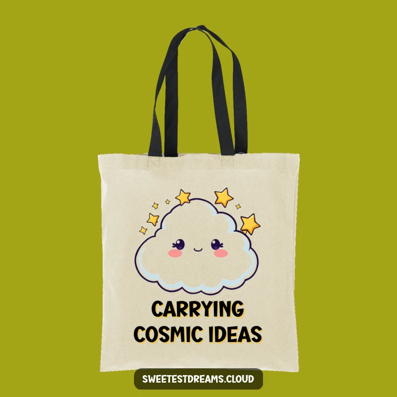 Funny Twinkling Cloud Tote Bag: Whimsical Starry Accessory Gift for Everyday